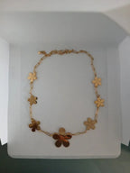 Collar Acero Dorado Flor