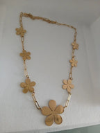 Collar Acero Dorado Flor