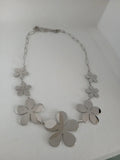 Collar Acero Plata Flor