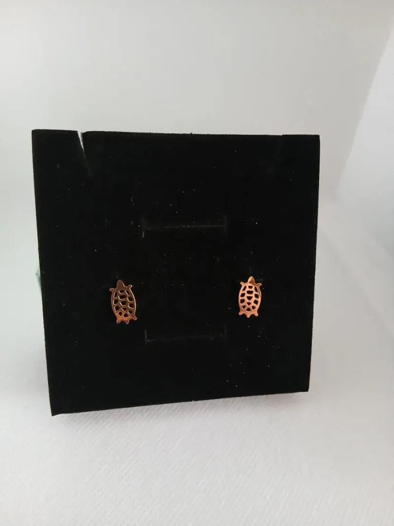 Aretes Tortuga Acero Dorado