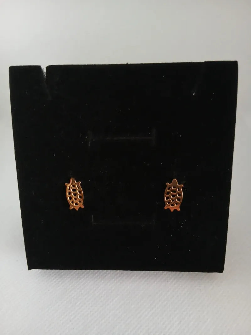 Aretes Tortuga Acero Dorado