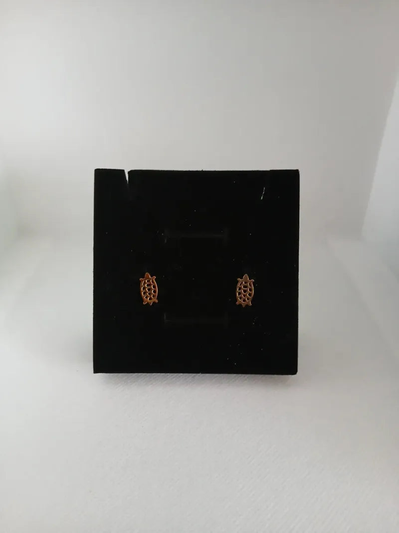 Aretes Tortuga Acero Dorado