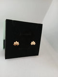 Pendientes Acero Dorado Flor Loto