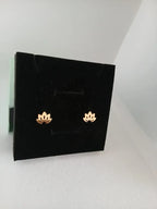 Pendientes Acero Dorado Flor Loto