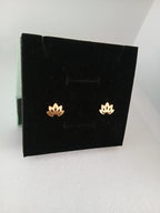 Pendientes Acero Dorado Flor Loto