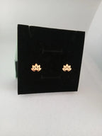 Pendientes Acero Dorado Flor Loto