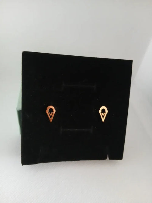 Aretes Cono Acero Dorado