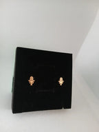 Aretes Micrófono Acero Dorado