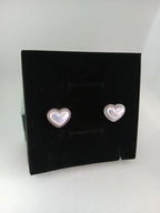 Pendientes Corazón Perla Acero Plateado