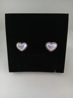 Pendientes Corazón Perla Acero Plateado