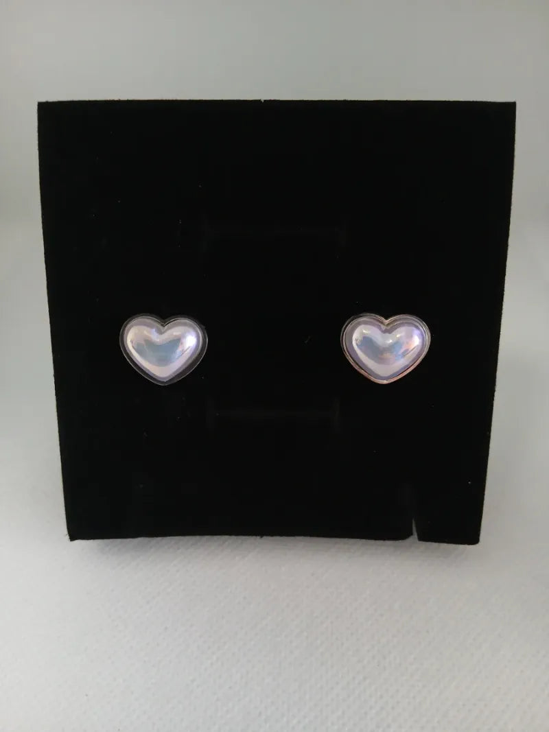 Pendientes Corazón Perla Acero Plateado