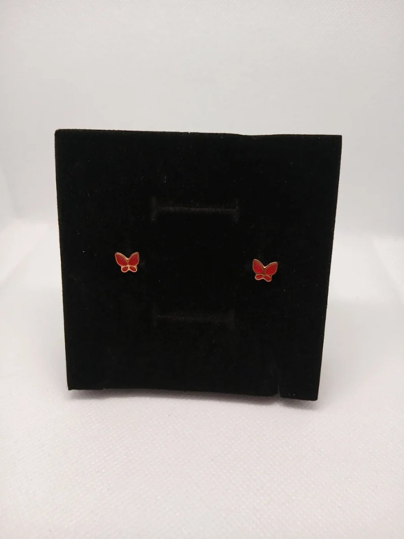 Aretes Mariposa Acero Dorado