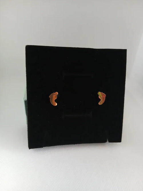 Aretes Piecito Acero Dorado