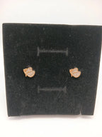 Aretes Mariposa Brillantes Acero Dorado