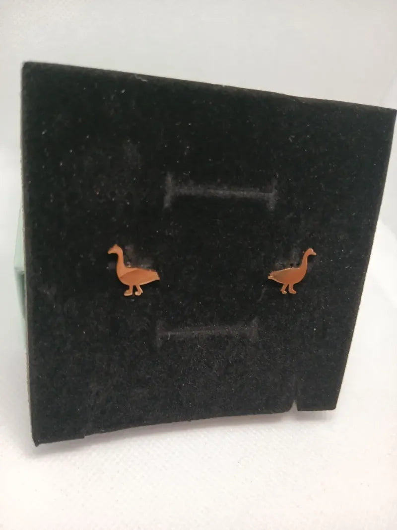 Aretes Patito Acero Dorado