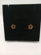 Aretes Flor Acero Dorado