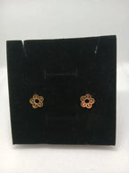 Aretes Flor Acero Dorado