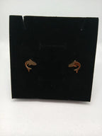 Aretes de Delfín en Acero Dorado