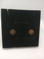 Aretes Árbol Acero Dorado
