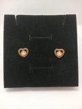Aretes Corazón con Piedra Rosa Acero Dorado