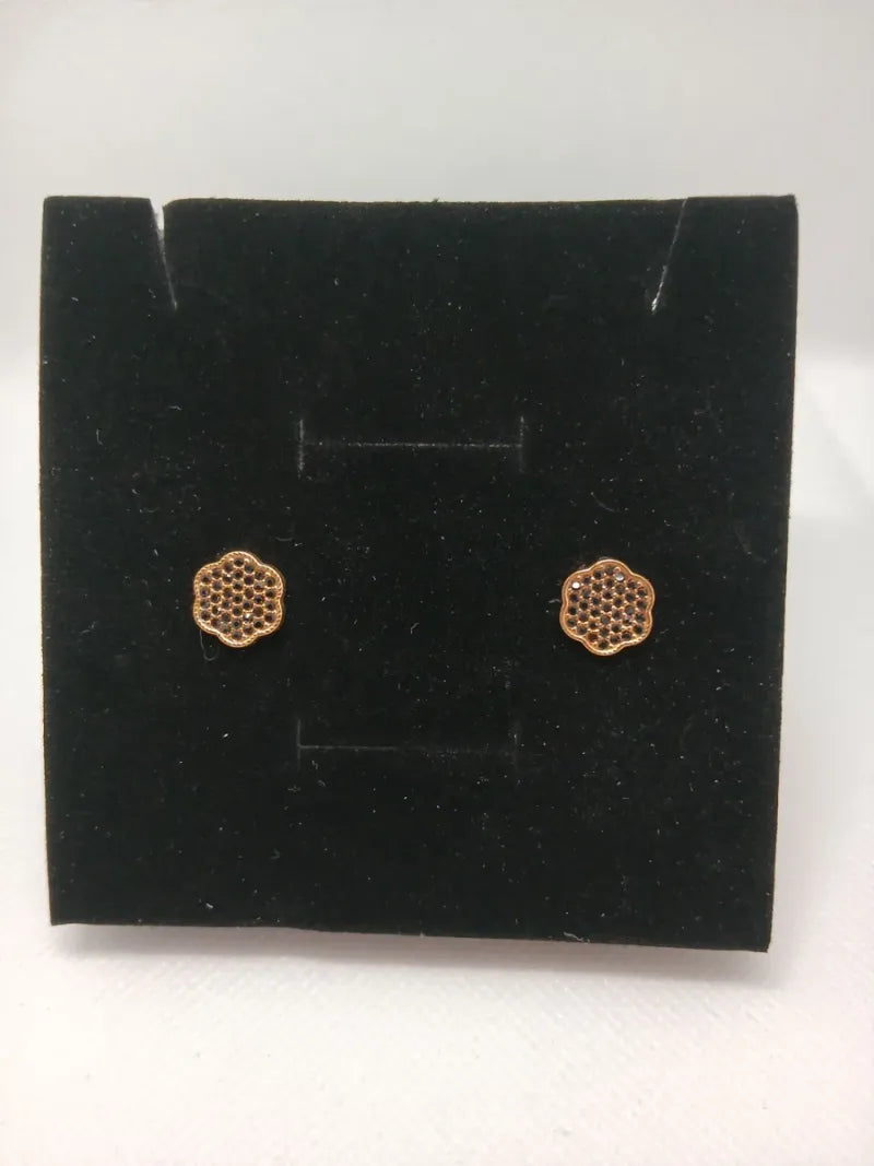 Aretes Acero Dorado con Pedrería