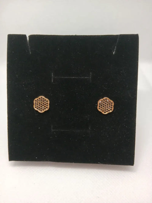 Aretes Acero Dorado con Pedrería