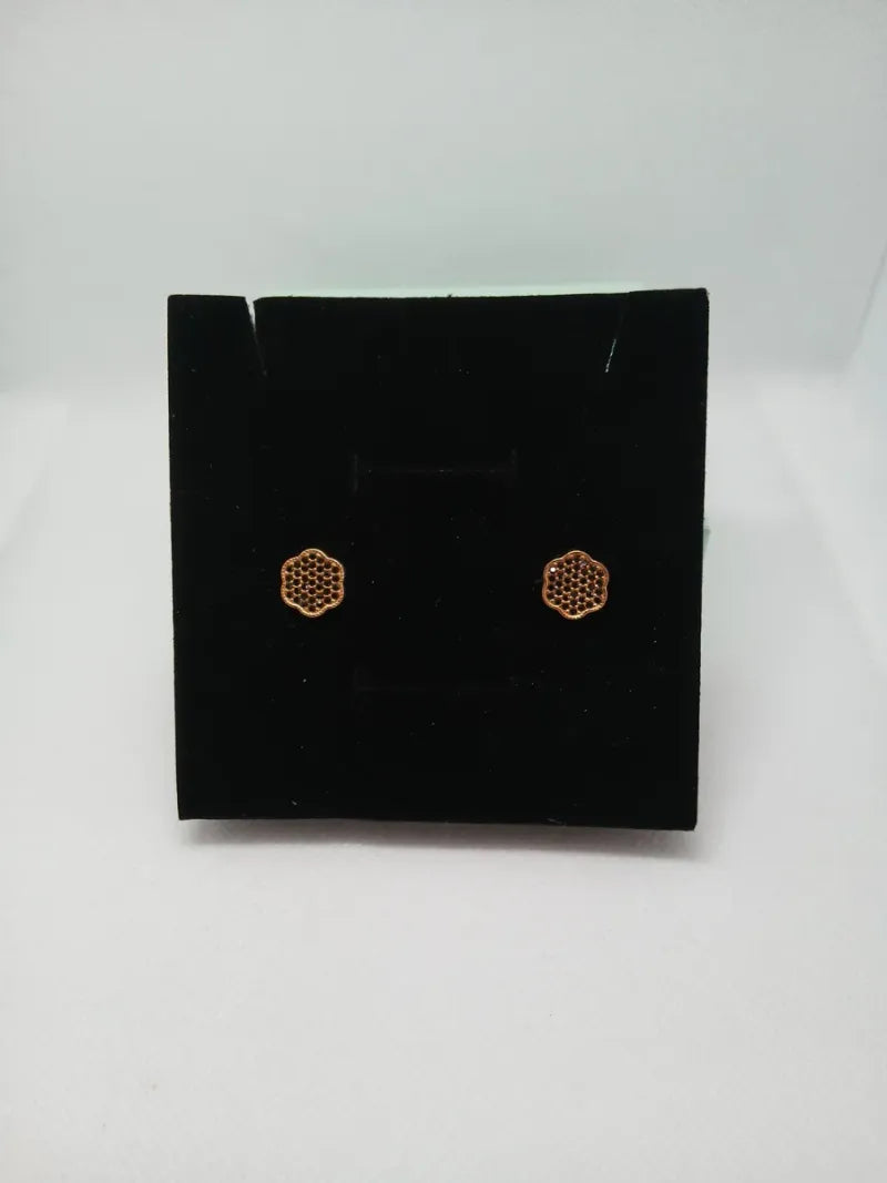 Aretes Acero Dorado con Pedrería