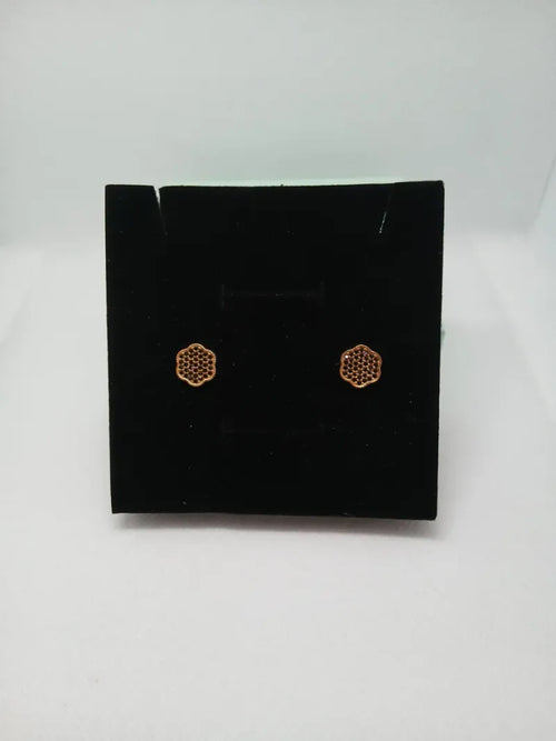 Aretes Acero Dorado con Pedrería