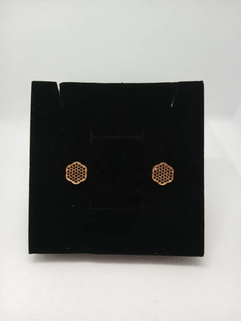 Aretes Acero Dorado con Pedrería
