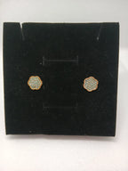 Aretes Acero Dorado con Pedrería