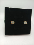 Aretes Acero Dorado con Pedrería