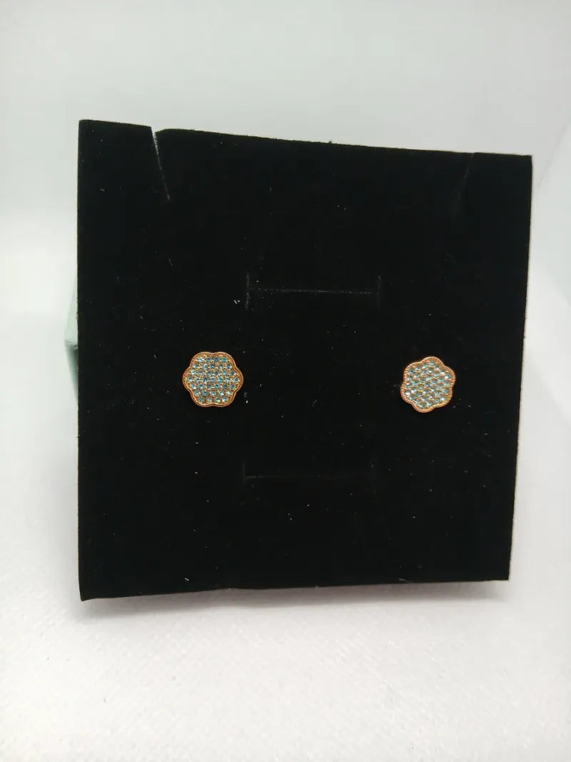 Aretes Acero Dorado con Pedrería
