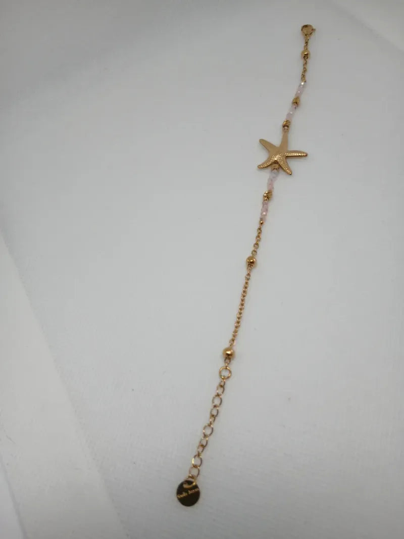 Pulsera Acero Dorado Estrella Mar