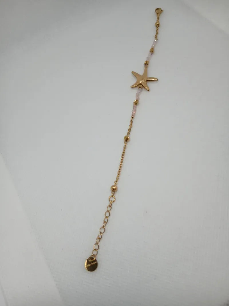 Pulsera Acero Dorado Estrella Mar