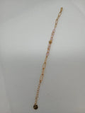 Pulsera Acero Dorado con Piedras Rosas