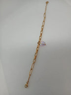 Pulsera Acero Dorado Corazón Piedra Rosada