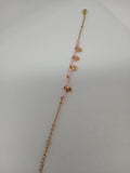 Pulsera Acero Corazones y Piedras Rosadas