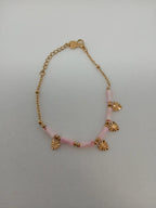 Pulsera Acero Corazones y Piedras Rosadas