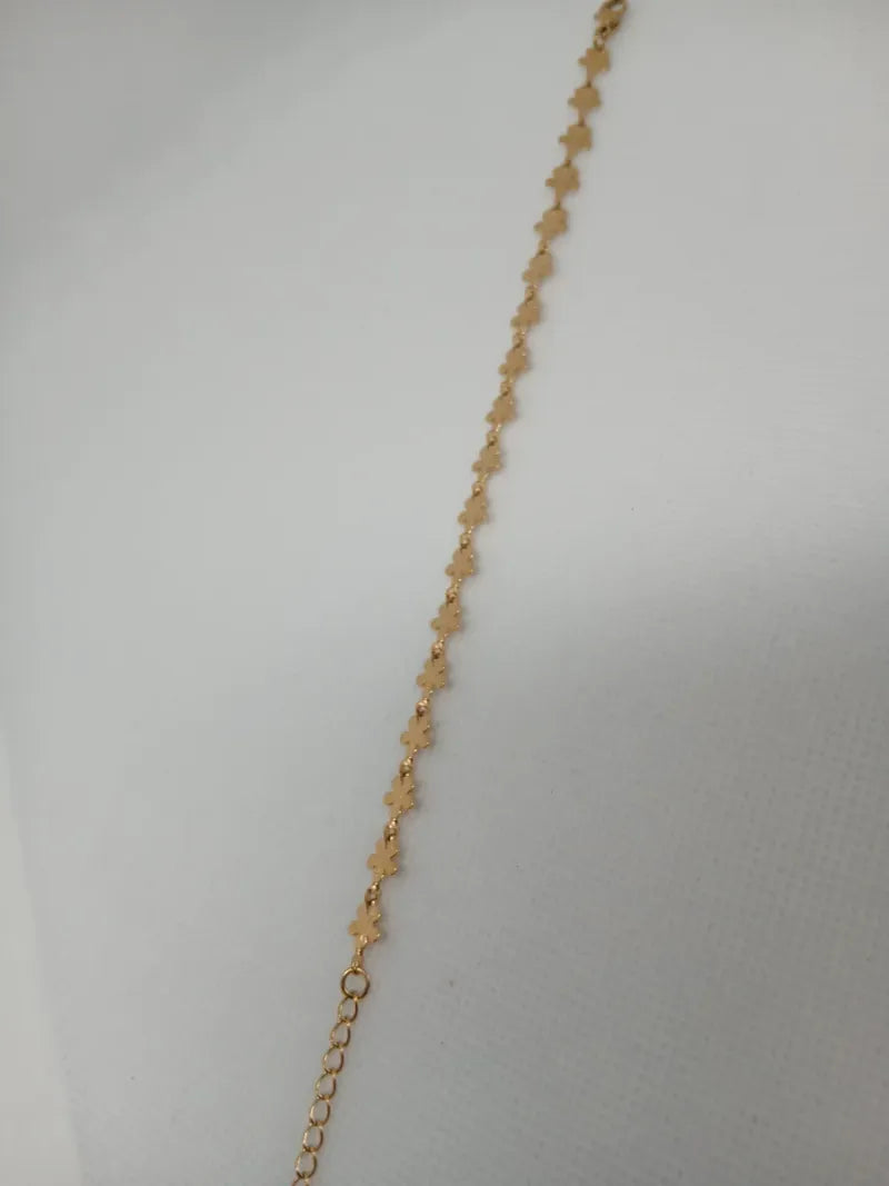 Pulsera Acero Dorado Flores