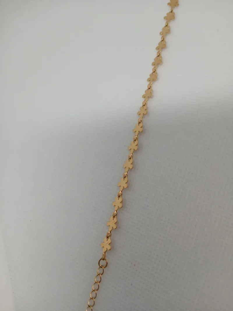 Pulsera Acero Dorado Flores