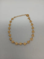 Pulsera Acero Dorado Flores