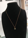 Collar Acero Dorado Dije Verde