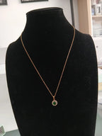 Collar Acero Dorado Dije Verde