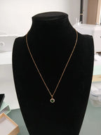Collar Acero Dorado Dije Verde