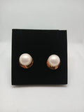 Aretes Perla Grande Acero Dorado