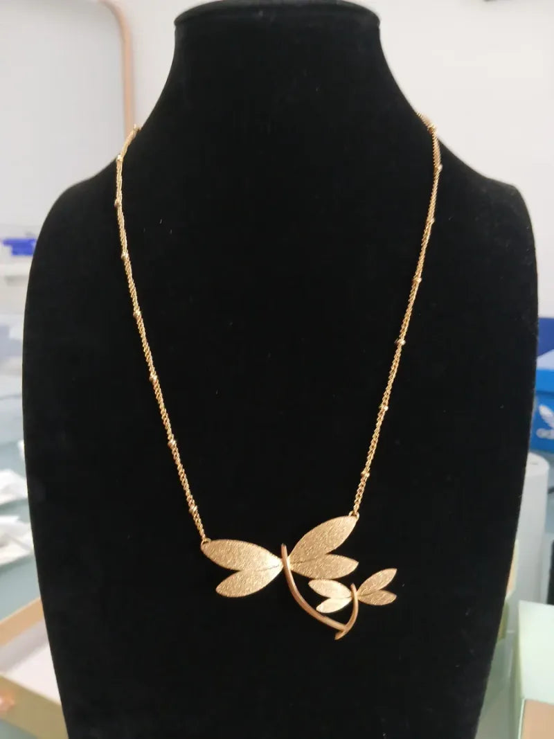 Gargantilla Acero Dorado Libélula