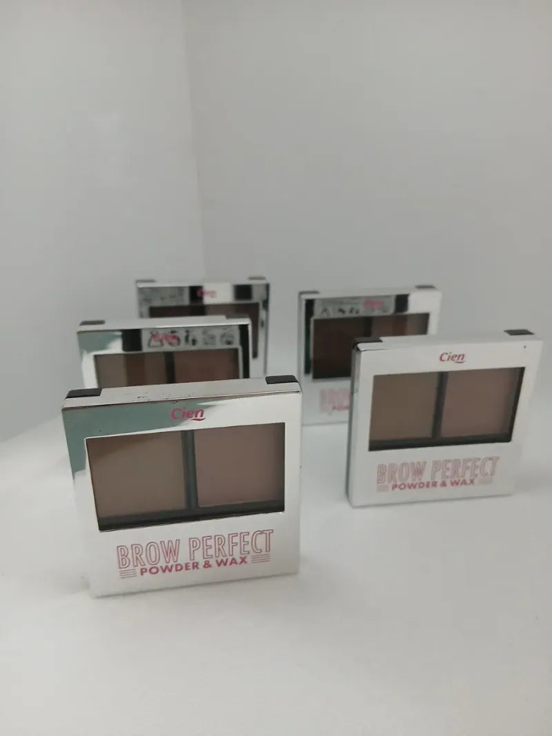 Cien Brow Perfect Dúo Sombra y Cera Castaño