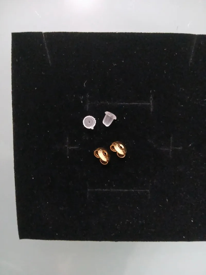 Aretes Perla Grande Acero Dorado