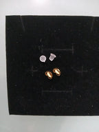 Aretes Perla Grande Acero Dorado
