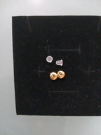Aretes Perla Grande Acero Dorado